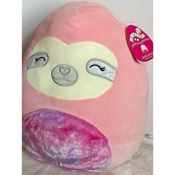 Squismallows Sloth Taryn Valentine 16" Pink Plush Soft Target Exclusive NWT - Picture 4 of 11